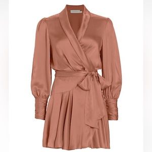 Zimmermann Long-Sleeve Wrap Minidress